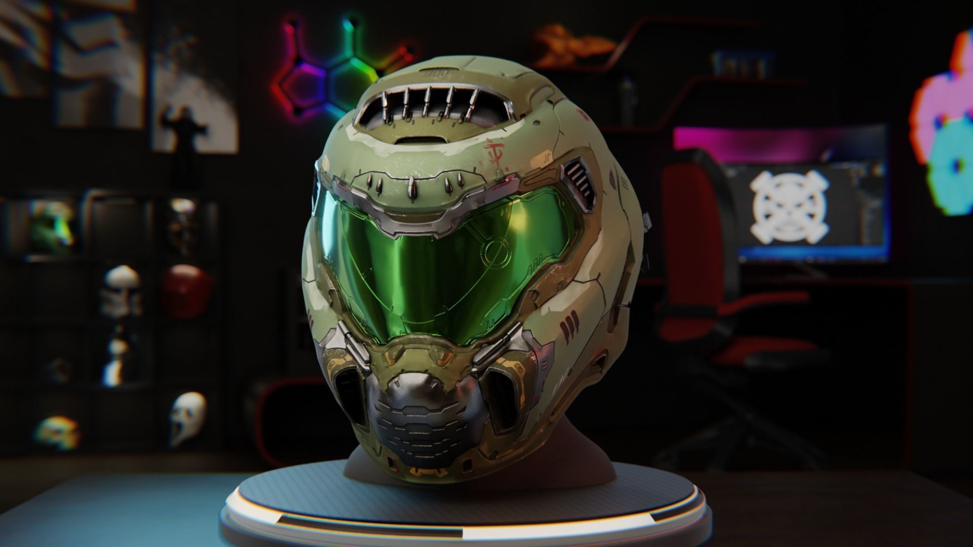 Doom Eternal Helmet-3D model 3D print model_1