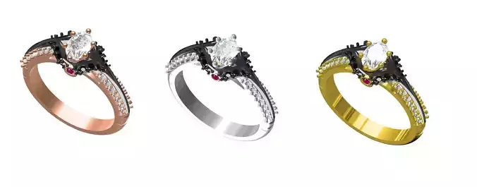 Evil Queen Black Rhodium Engagement Ring