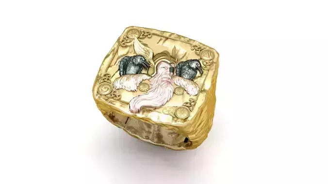 Ring Odin Hugin Munin Viking God jewelry