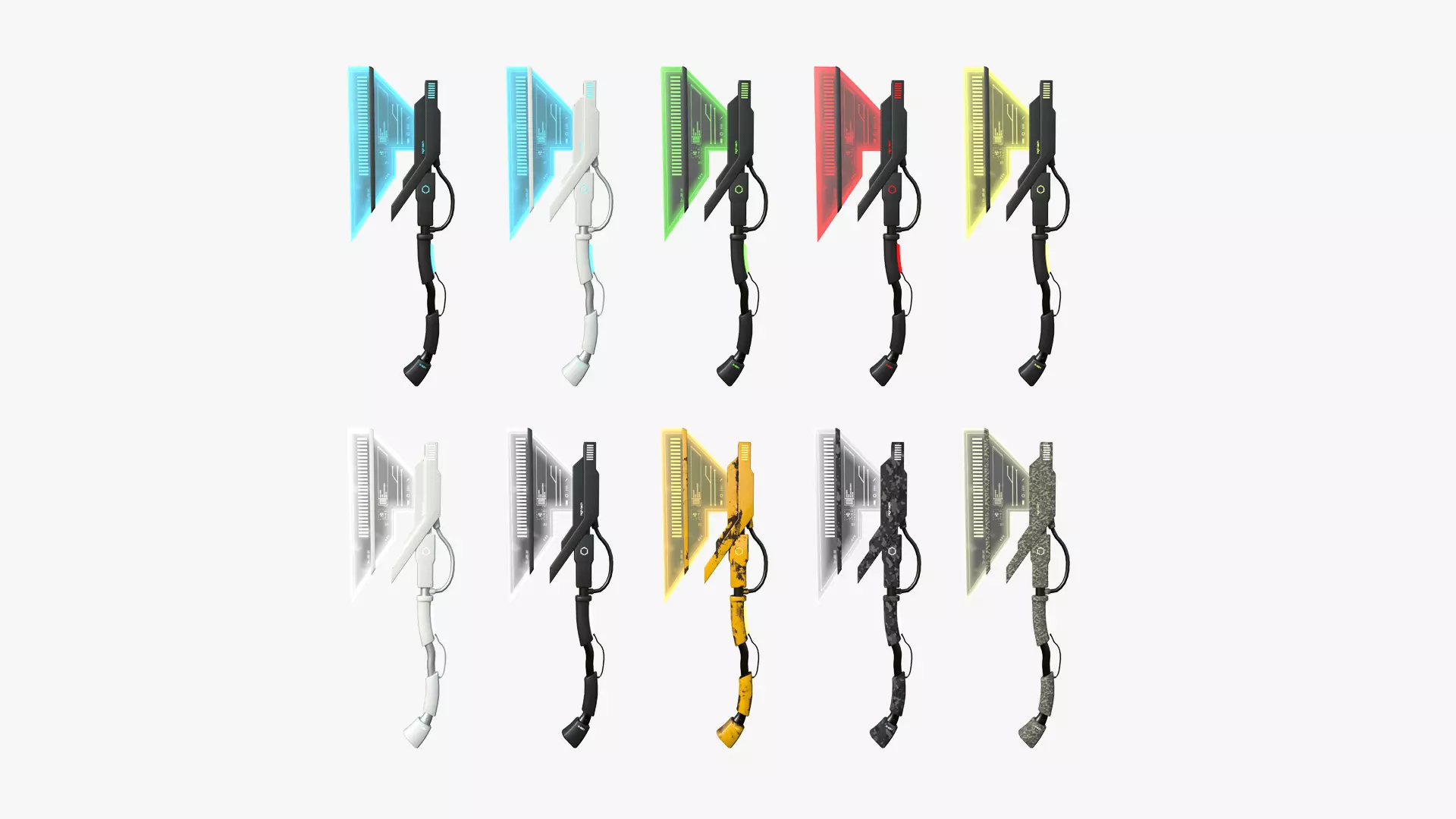 10 SciFi War Axes A Collection - Sci Fi Weapon Design _0