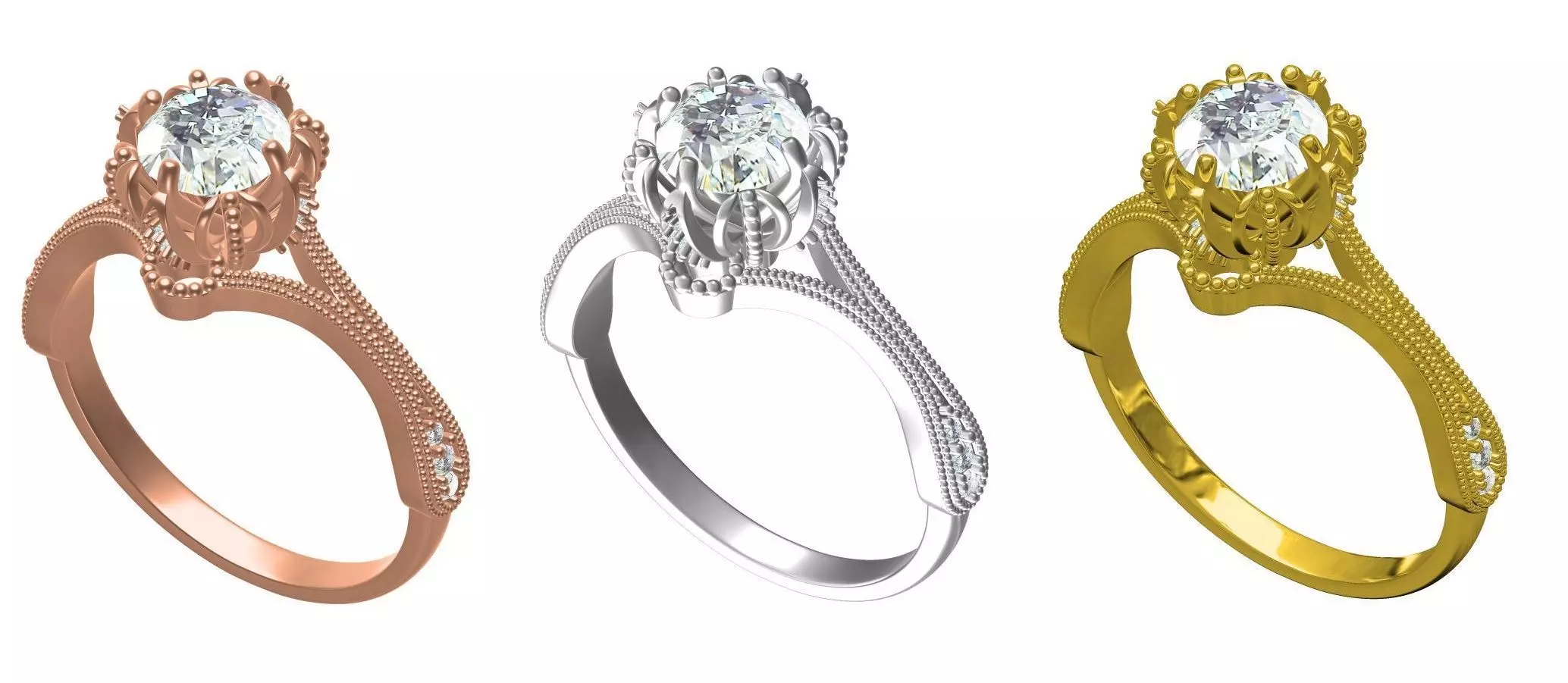 Gorgeous Woman Wedding Ring 3D print model