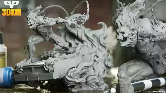 Venomized Ghost Rider STL for 3D Printing ChibiSTL 3DXM 3D print model