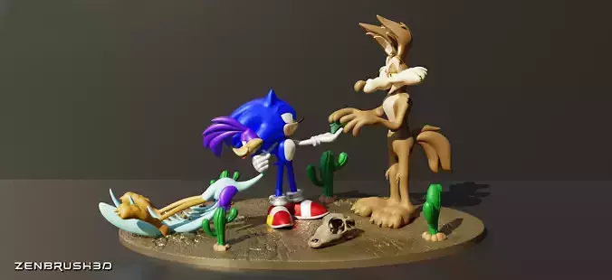 SONIC  EL COYOTE Y EL CORRE CAMINOS - LOONEY TUNES 3D print model