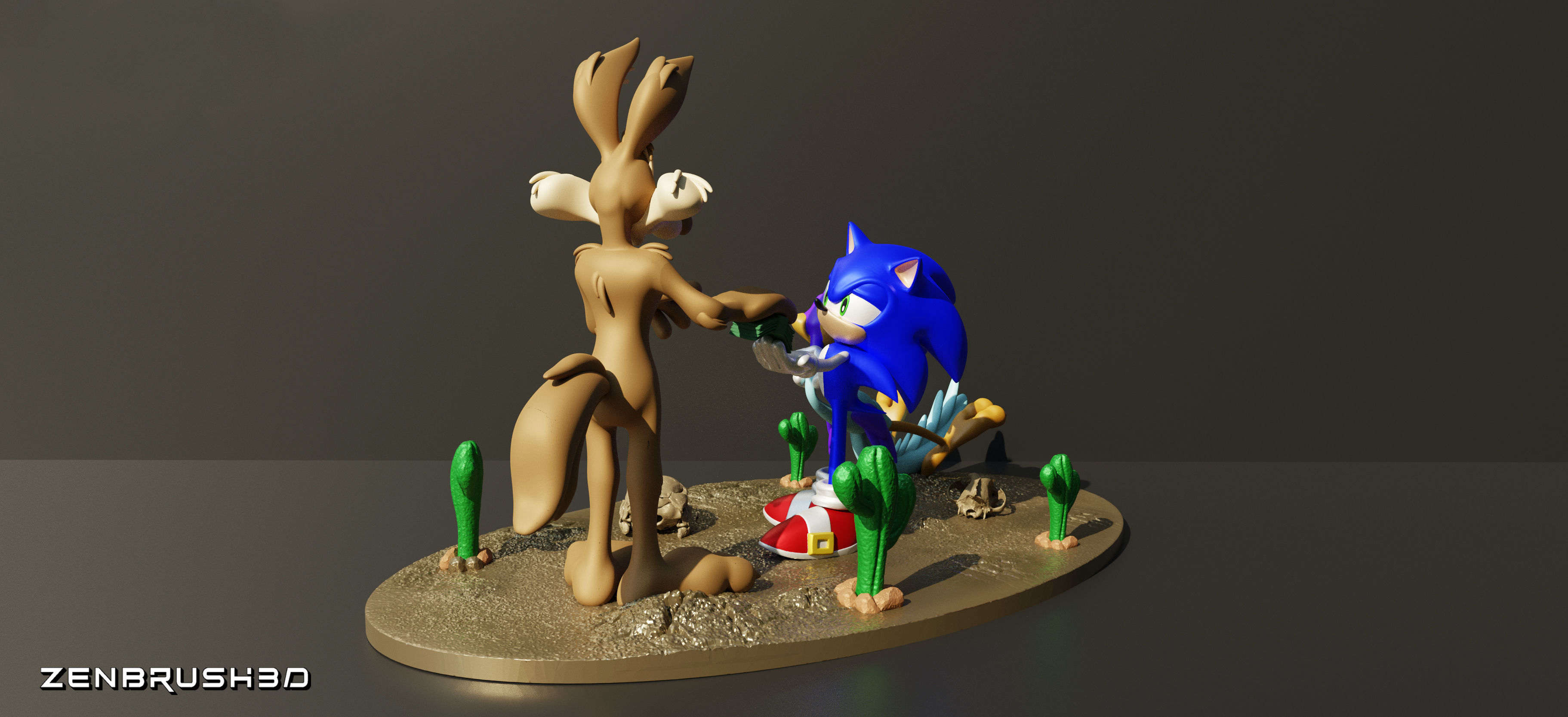 SONIC  EL COYOTE Y EL CORRE CAMINOS - LOONEY TUNES 3D print model_1