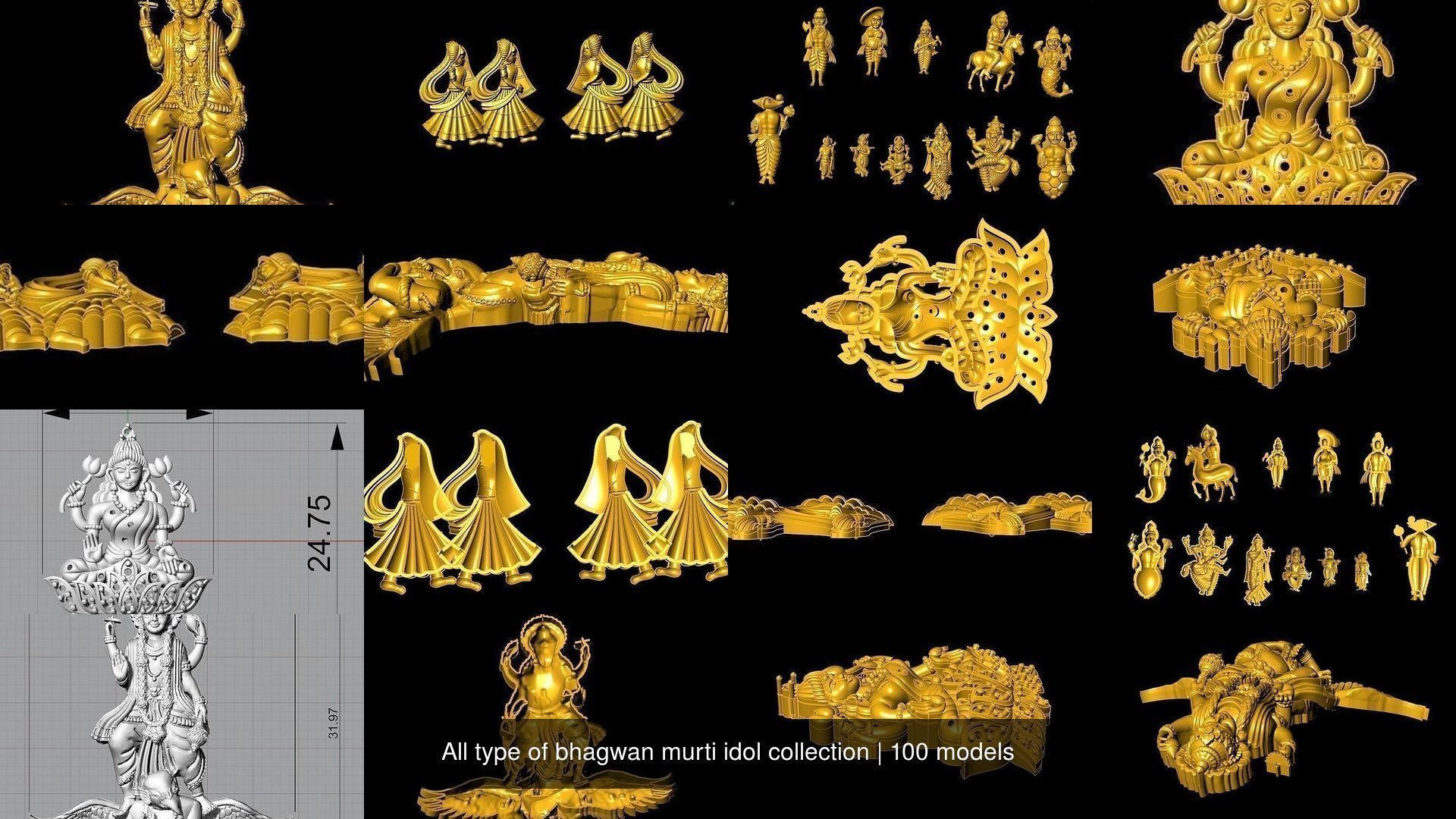 All type of bhagwan murti idol collection stl file only _18