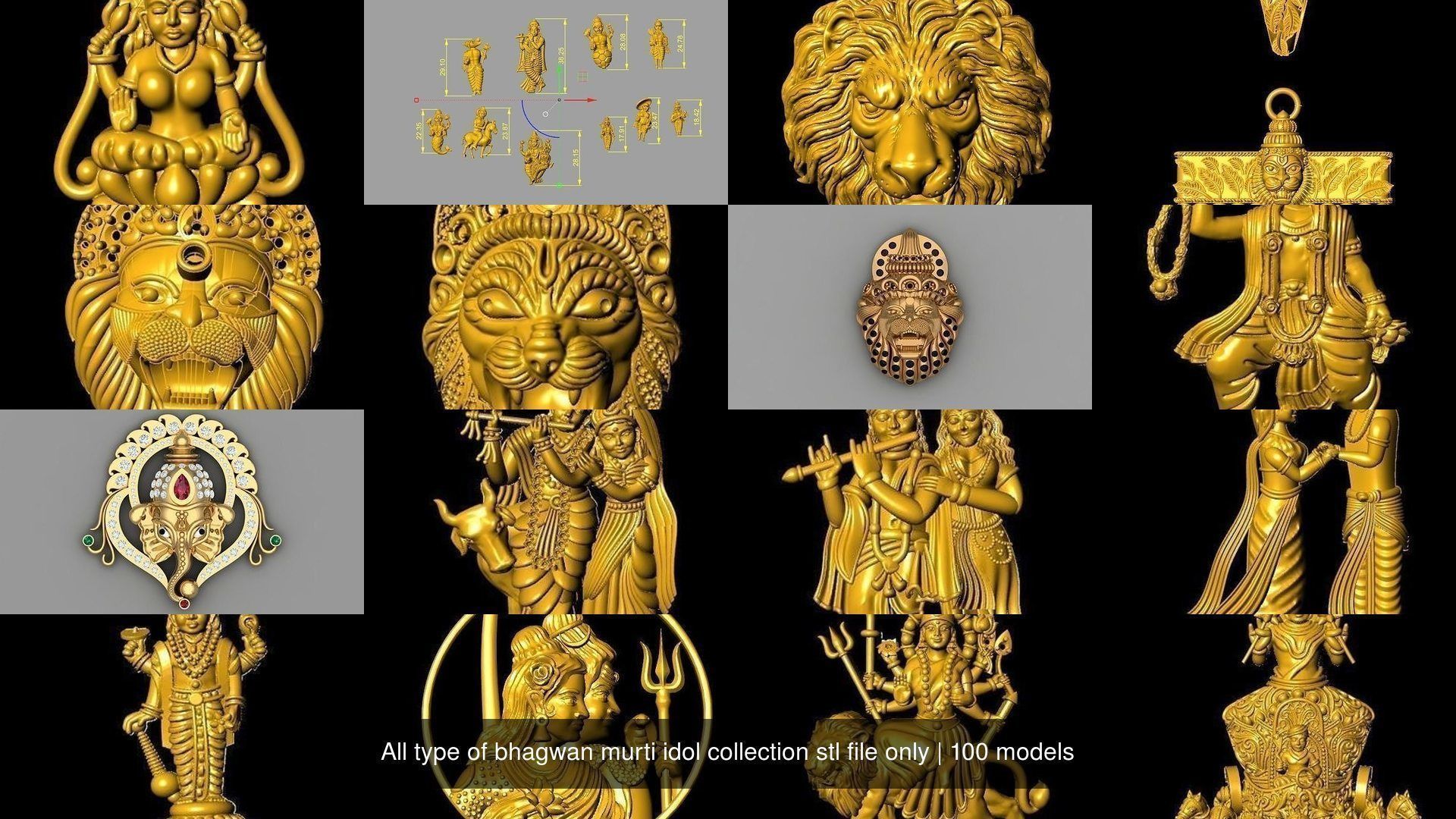 All type of bhagwan murti idol collection stl file only _10