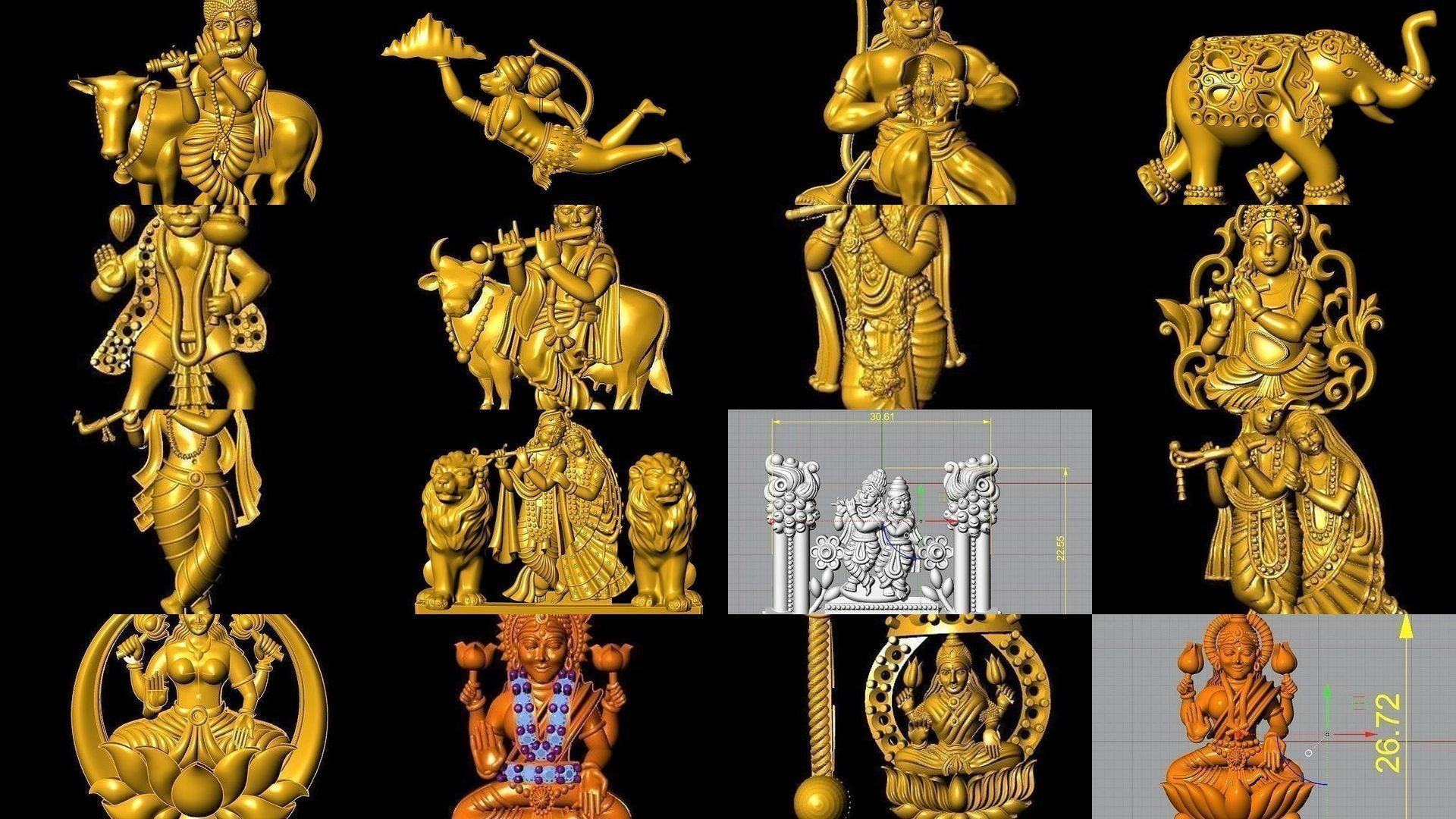 All type of bhagwan murti idol collection stl file only _9