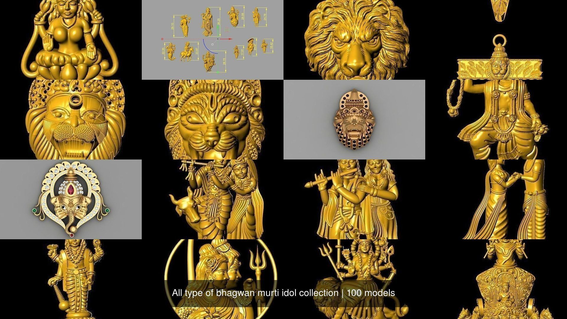 All type of bhagwan murti idol collection stl file only _16