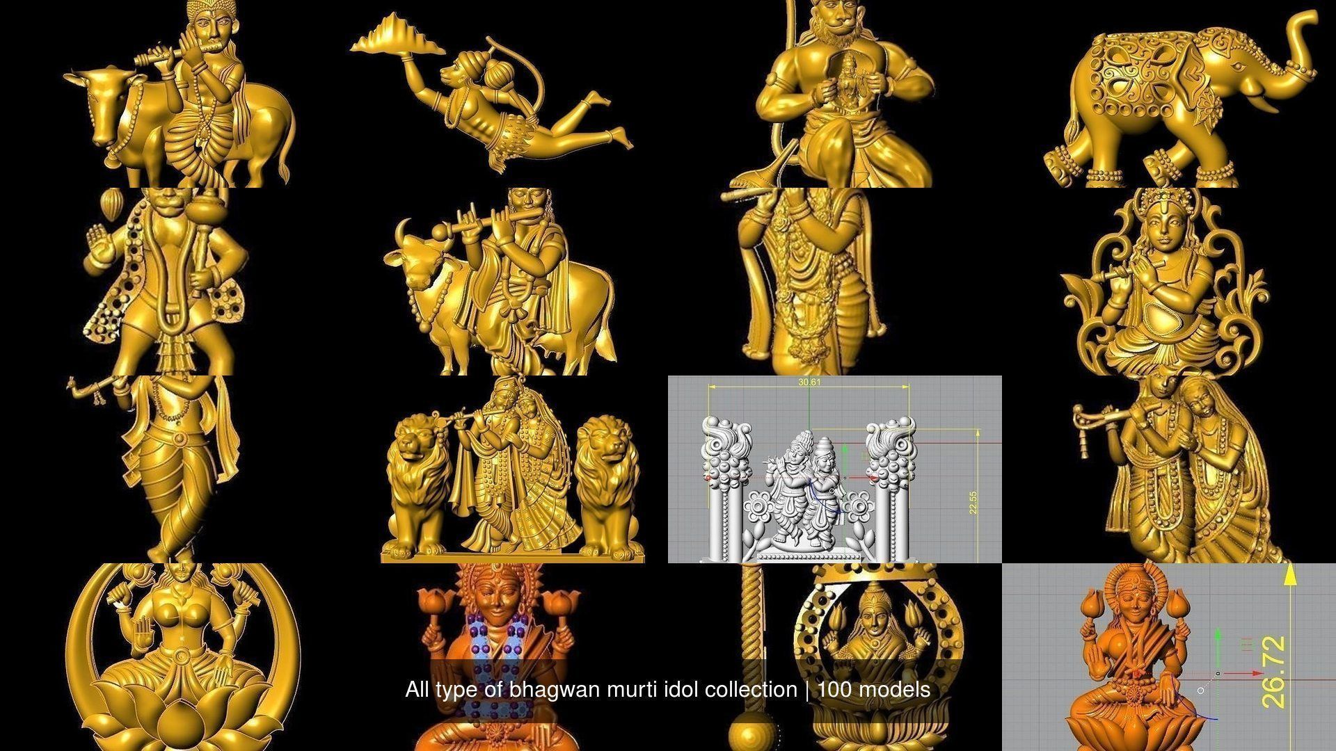 All type of bhagwan murti idol collection stl file only _11