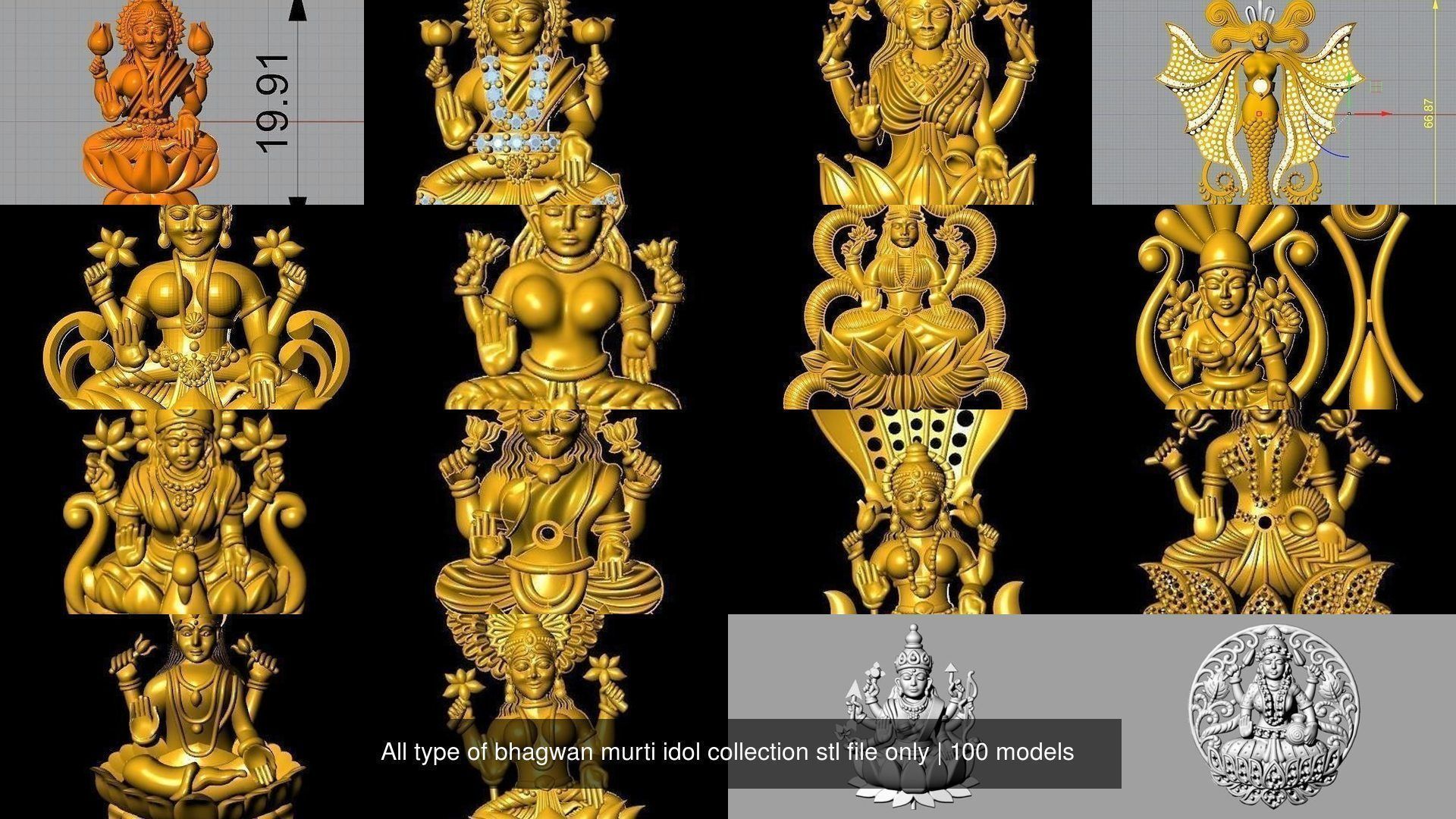 All type of bhagwan murti idol collection stl file only _8