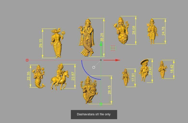 All type of bhagwan murti idol collection stl file only _100