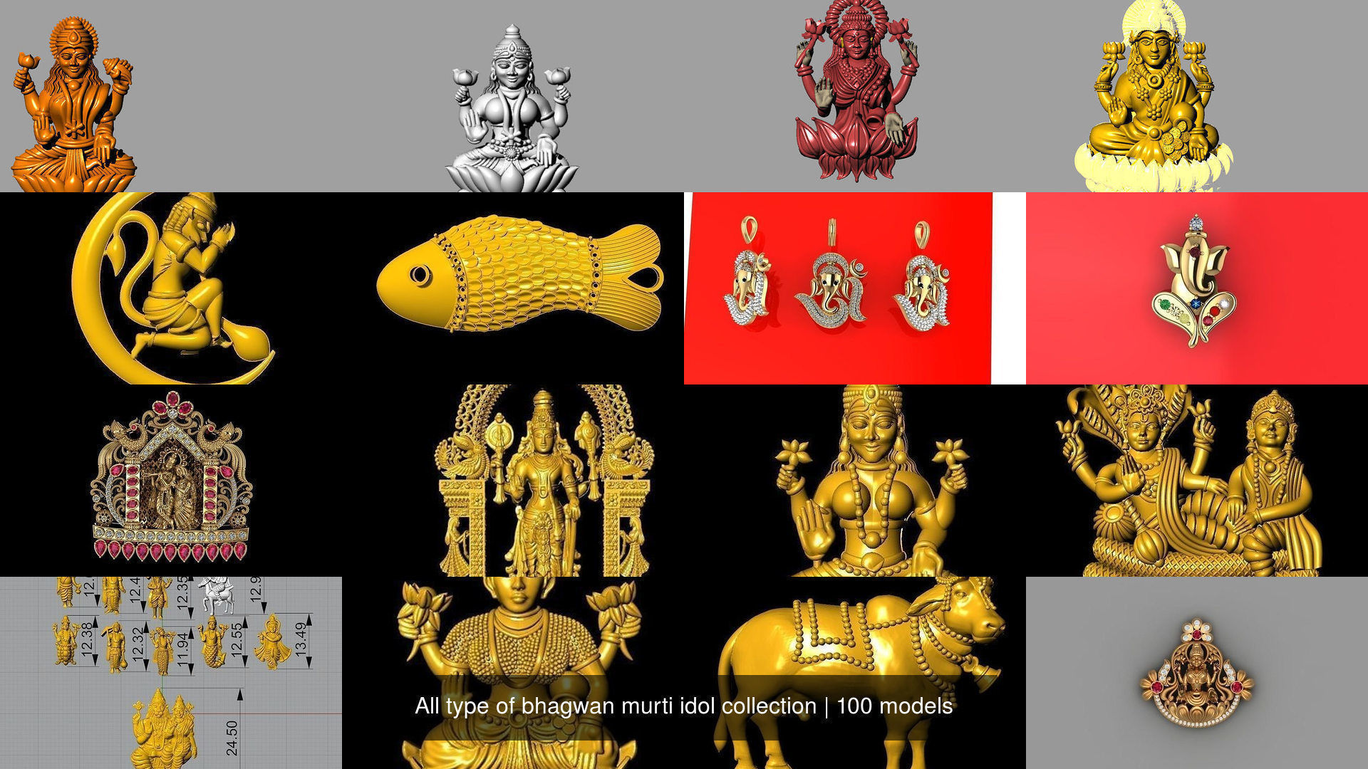 All type of bhagwan murti idol collection stl file only _7