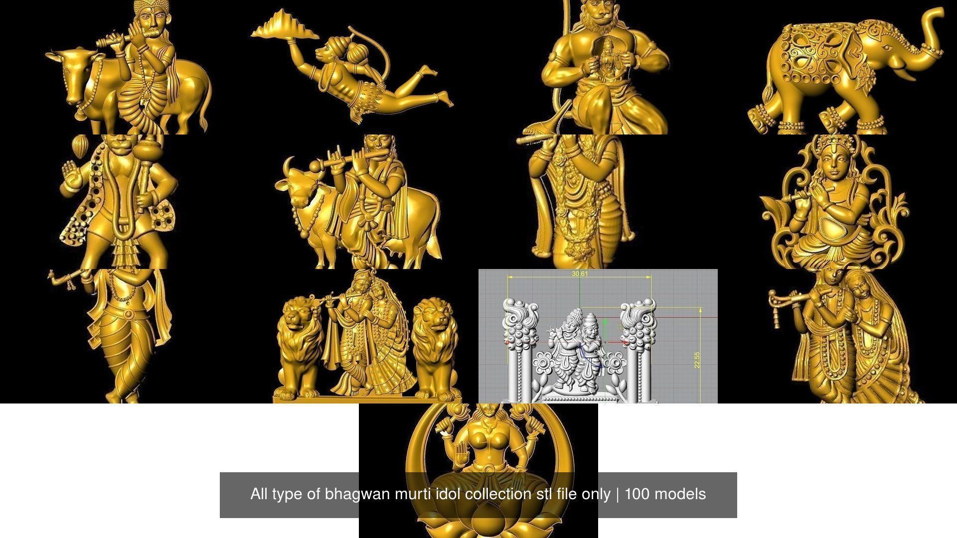 All type of bhagwan murti idol collection stl file only _6