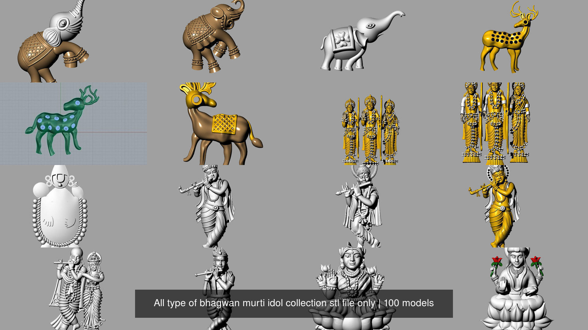 All type of bhagwan murti idol collection stl file only _2