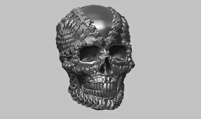 skull robot head a17 3d print model 3D print model