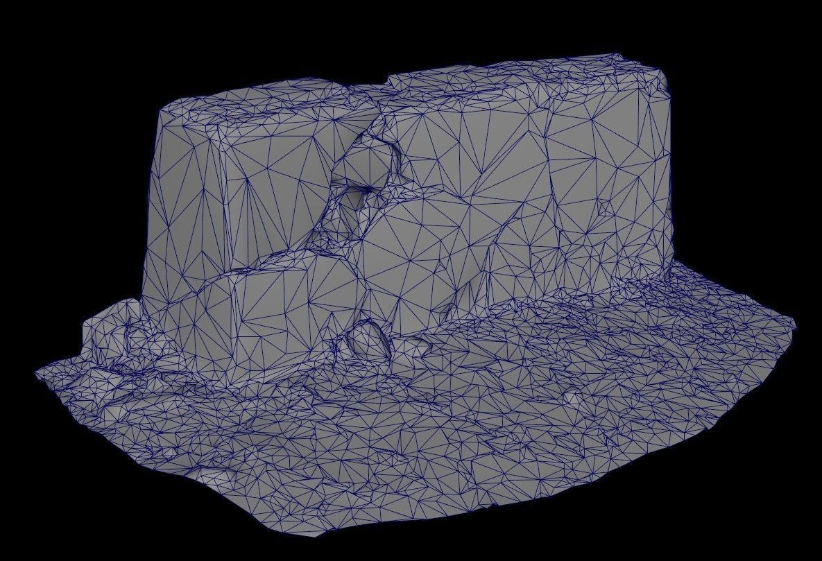 Broken Wall Low Poly Low-poly 3D model_12