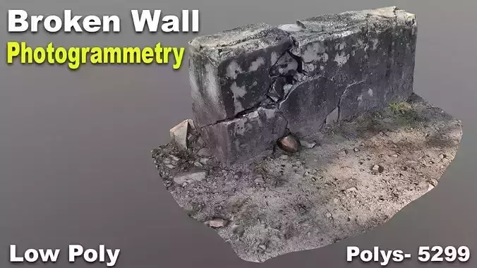 Broken Wall Low Poly