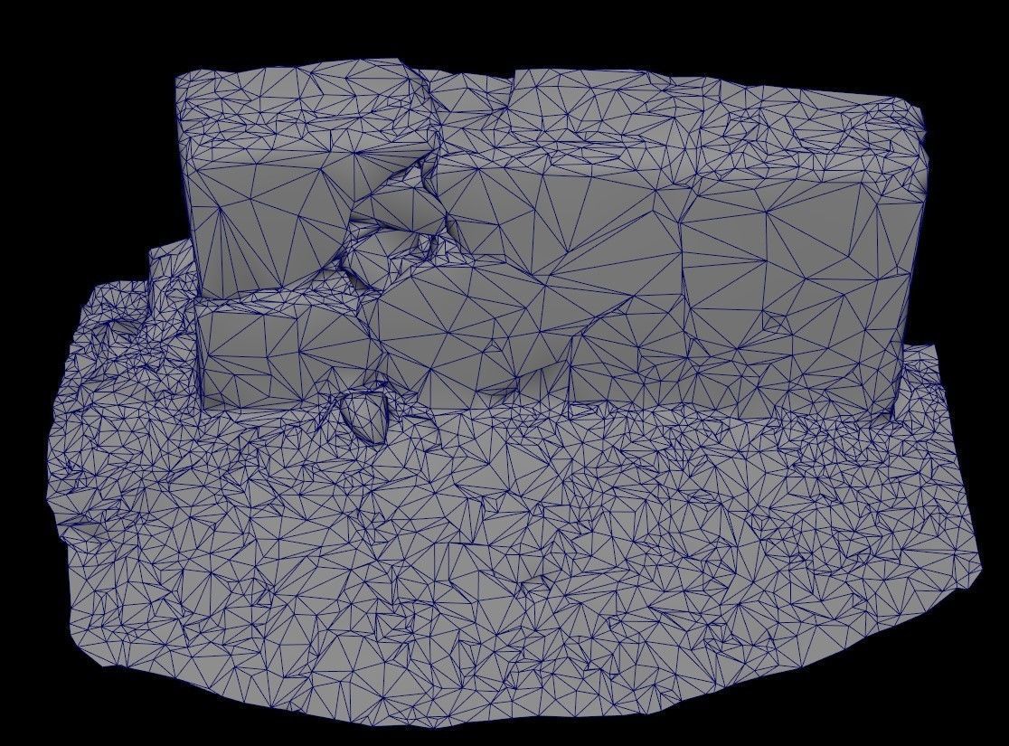 Broken Wall Low Poly Low-poly 3D model_13