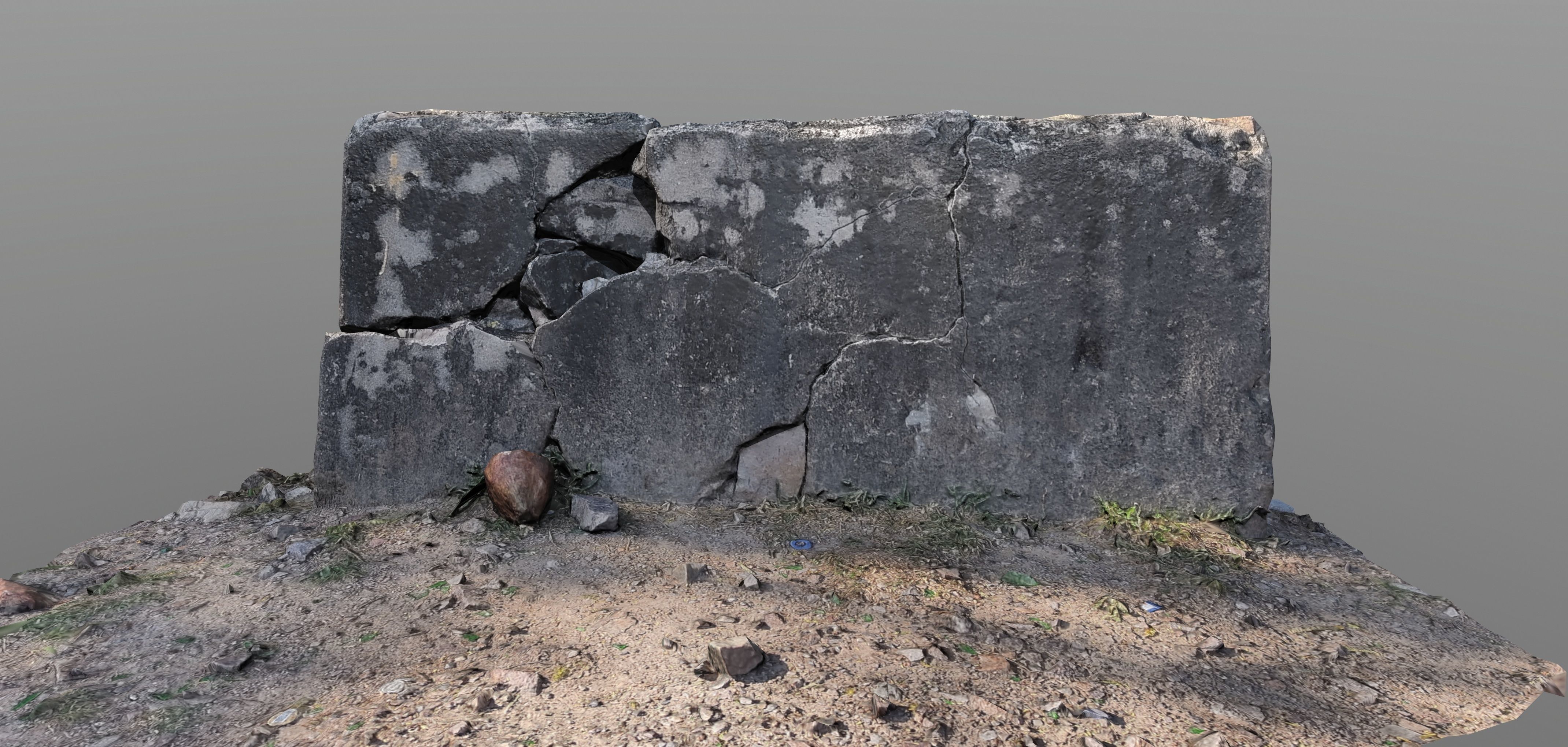 Broken Wall Low Poly Low-poly 3D model_10