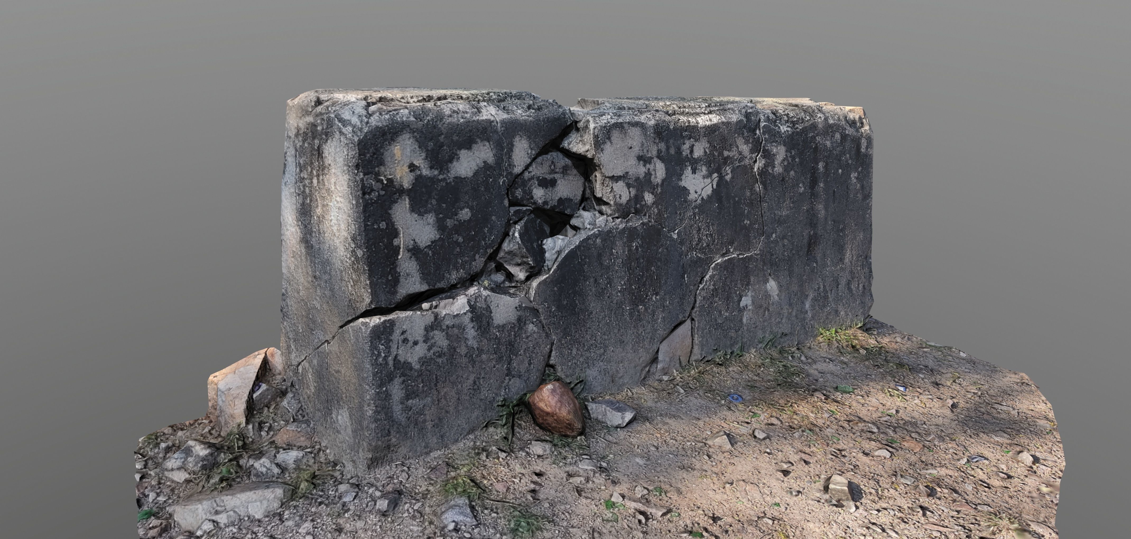 Broken Wall Low Poly Low-poly 3D model_11
