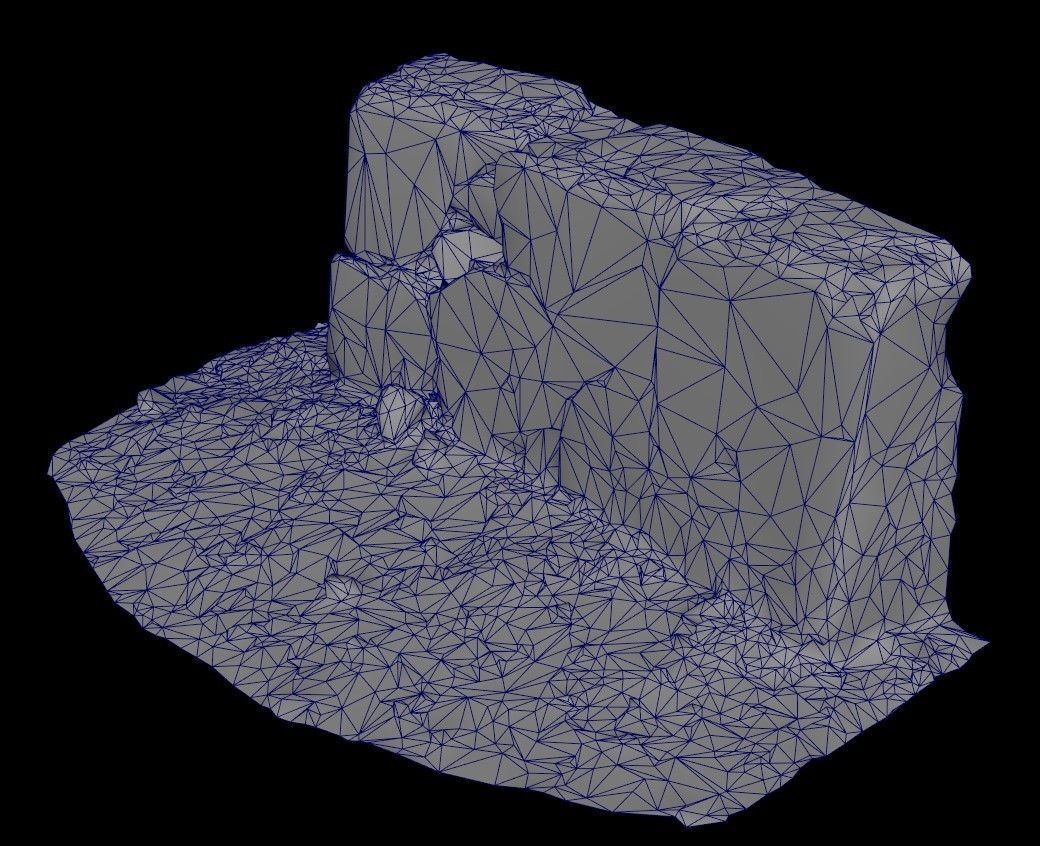 Broken Wall Low Poly Low-poly 3D model_14