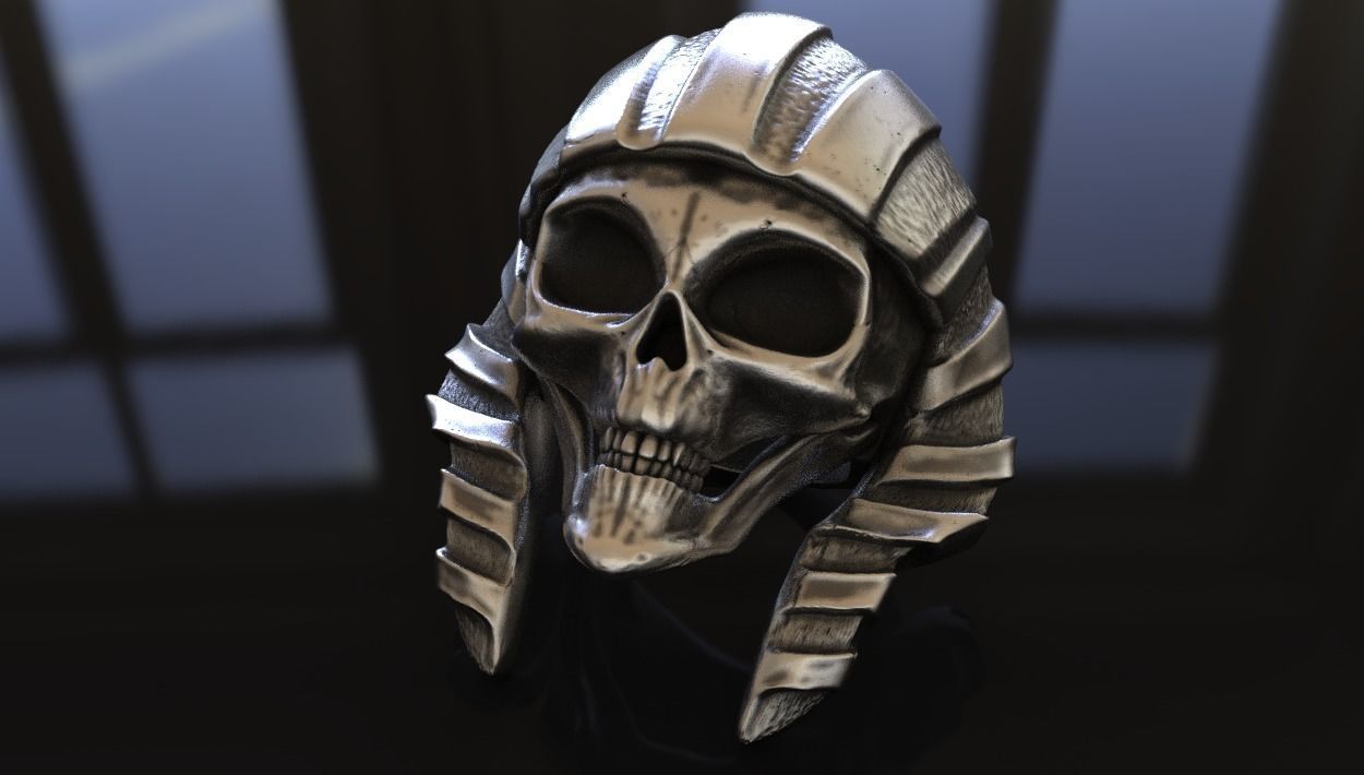 Egyptian Alien Skull Ring Stl 3D Model Silver Casting 3D print 3D print model_2