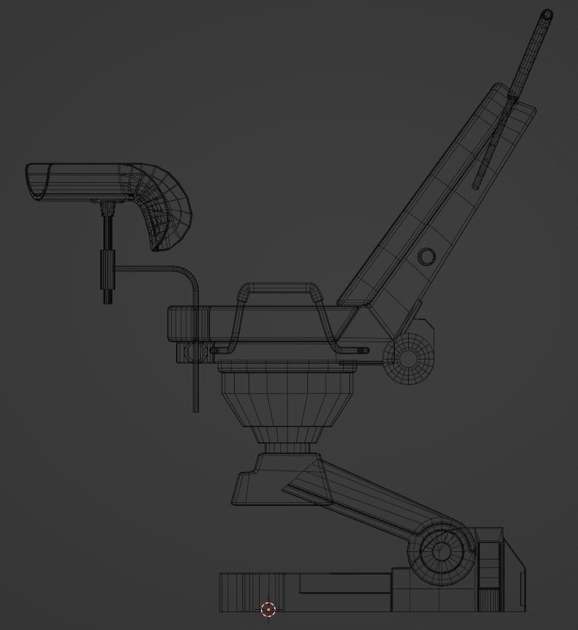 Gynecological Chair Low-poly 3D model_4