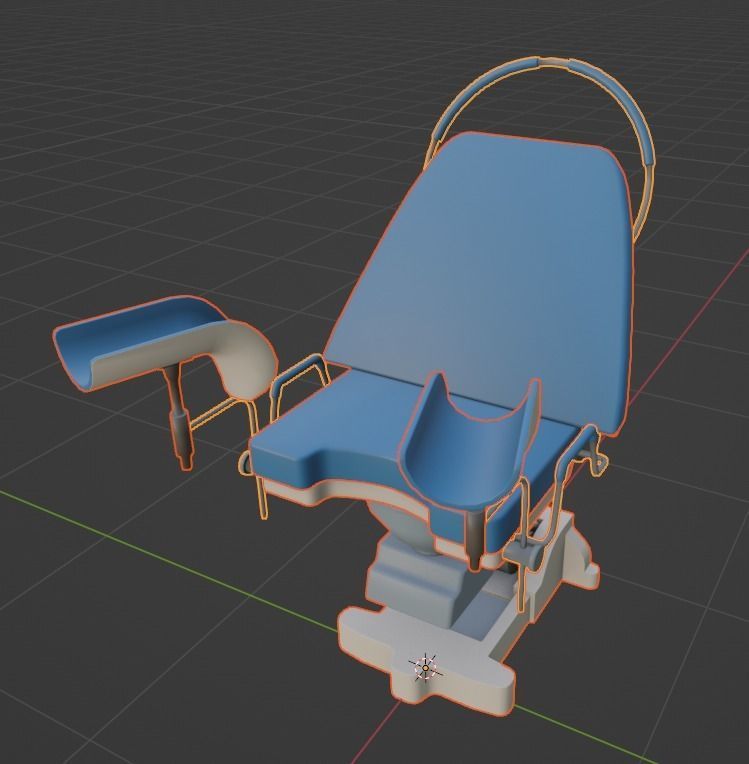 Gynecological Chair Low-poly 3D model_1