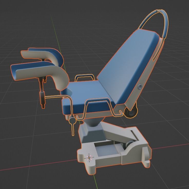 Gynecological Chair Low-poly 3D model_2