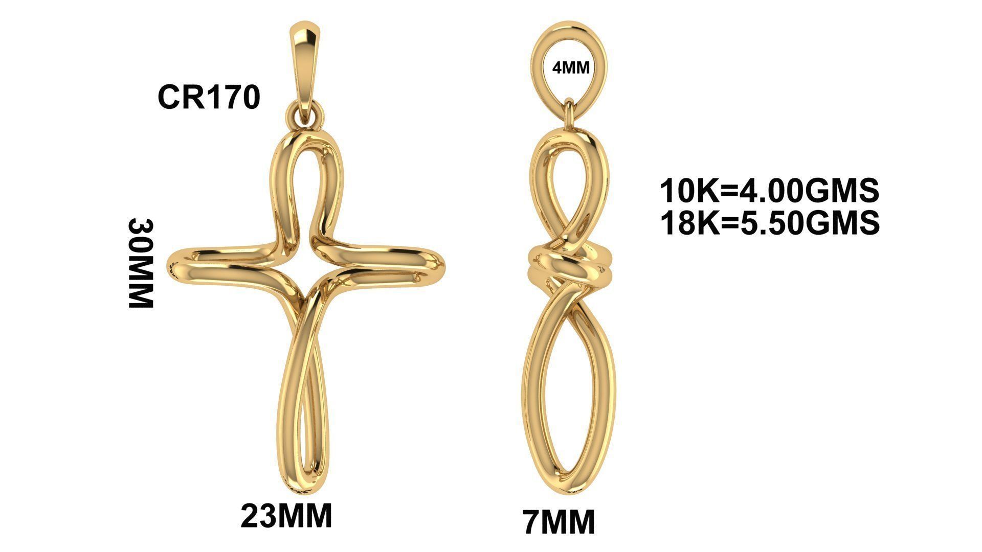 CROSS PENDANT CR170 3D print model_6