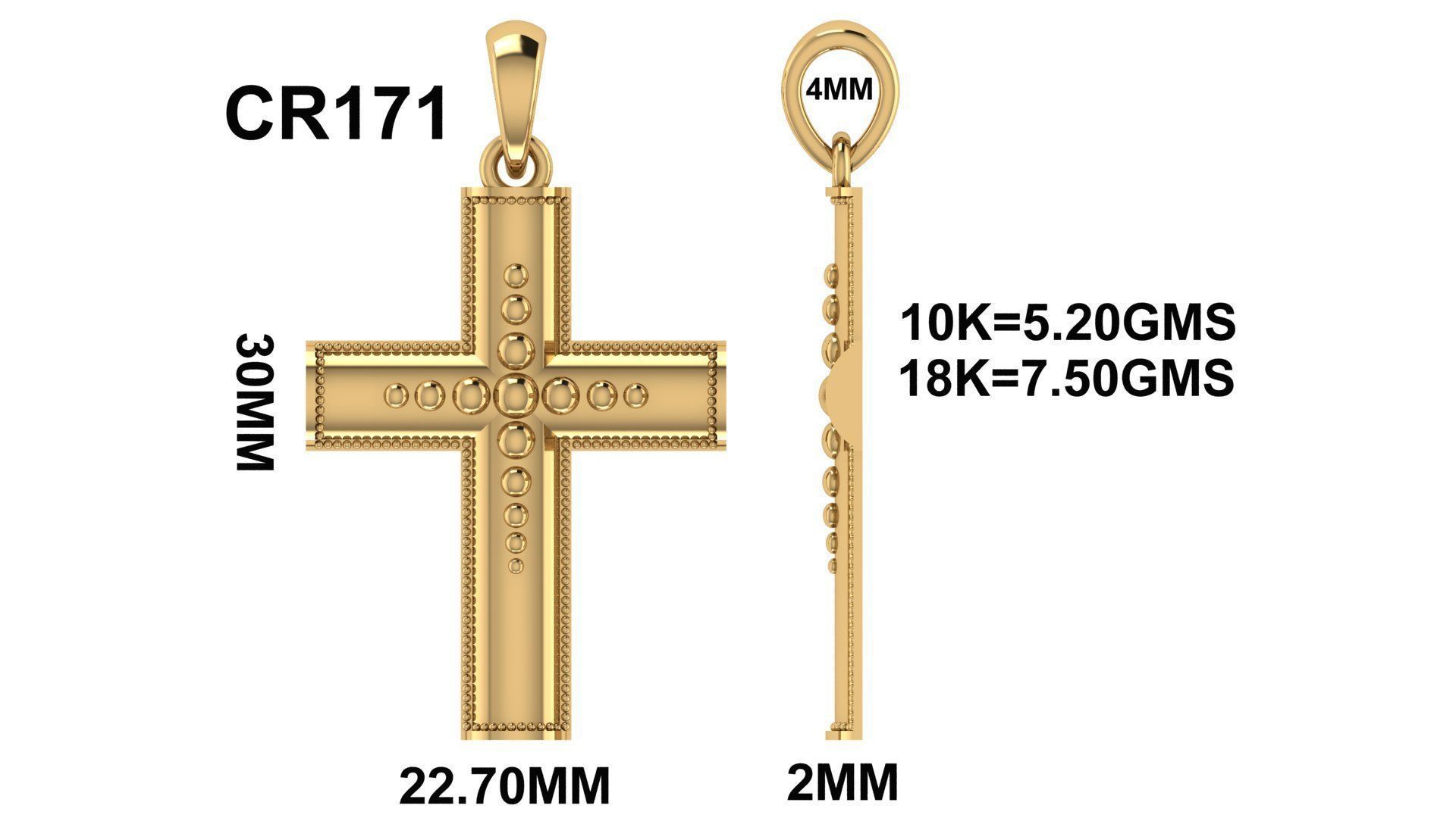 CROSS PENDANT CR171 3D print model_6