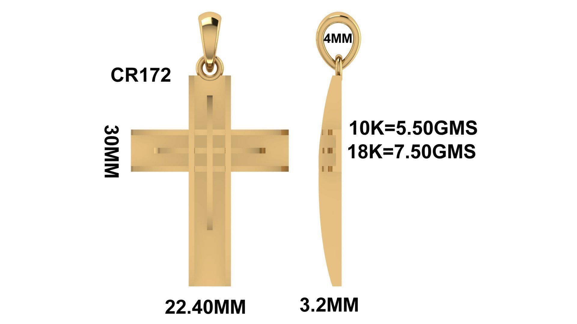 CROSS PENDANT CR172 3D print model_6