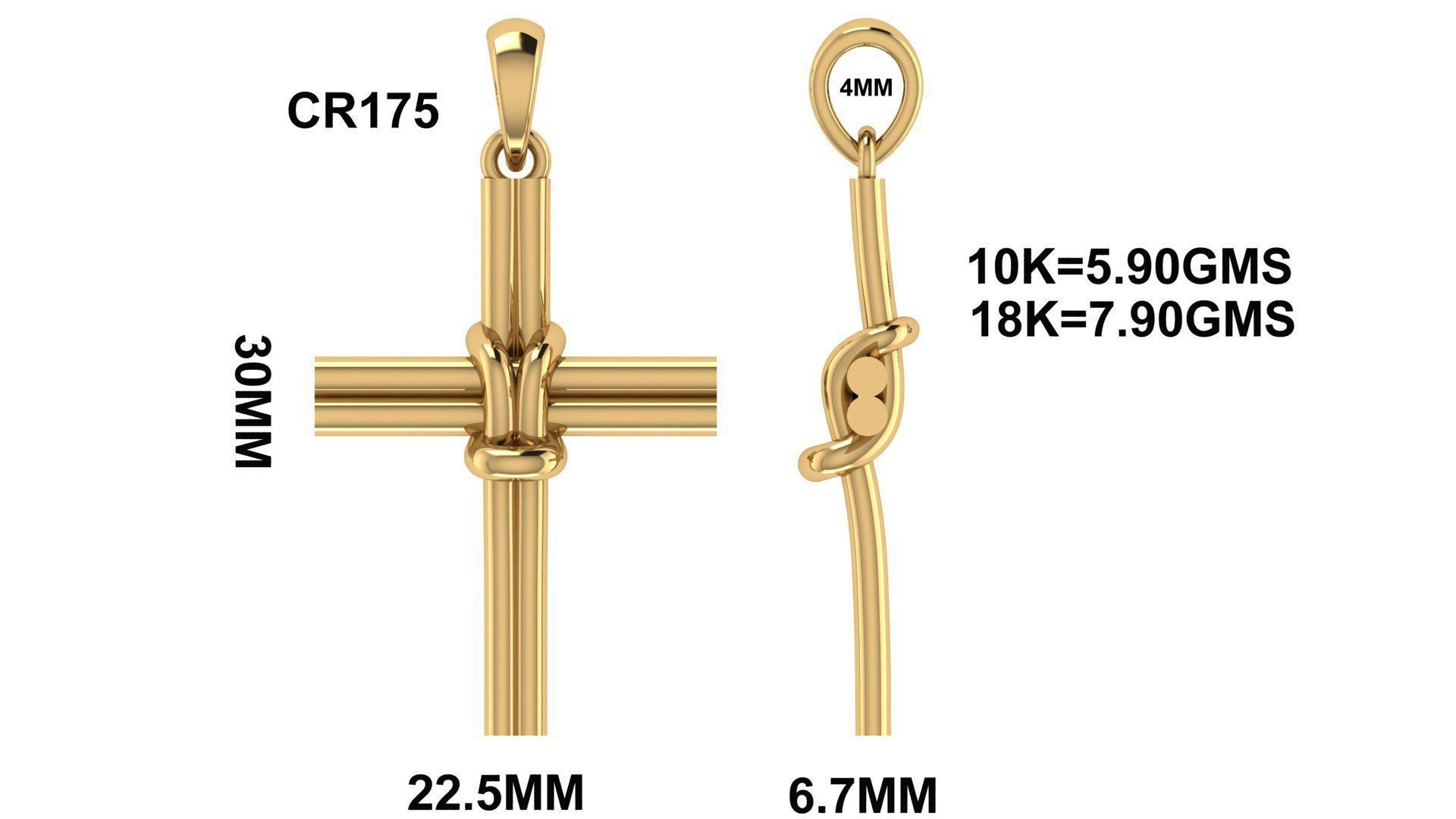 CROSS PENDANT CR175 3D print model_6