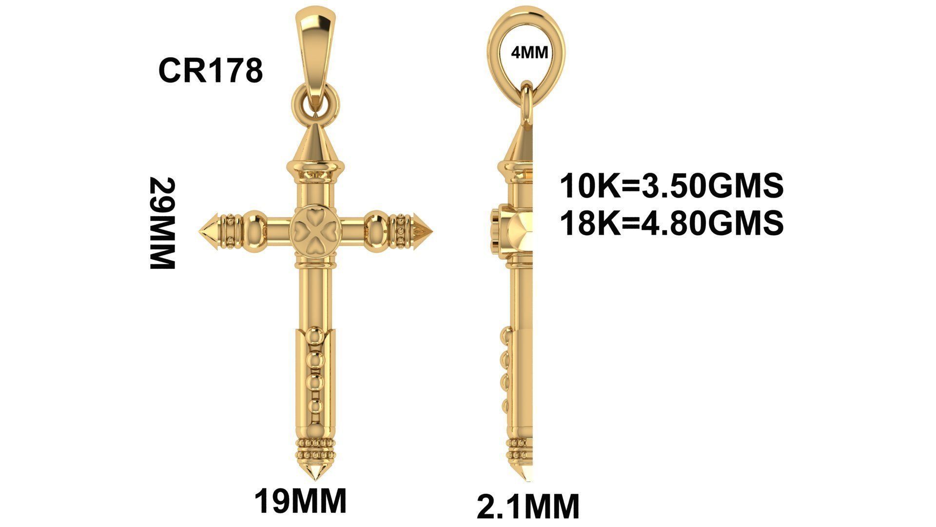 CROSS PENDANT CR178 3D print model_6