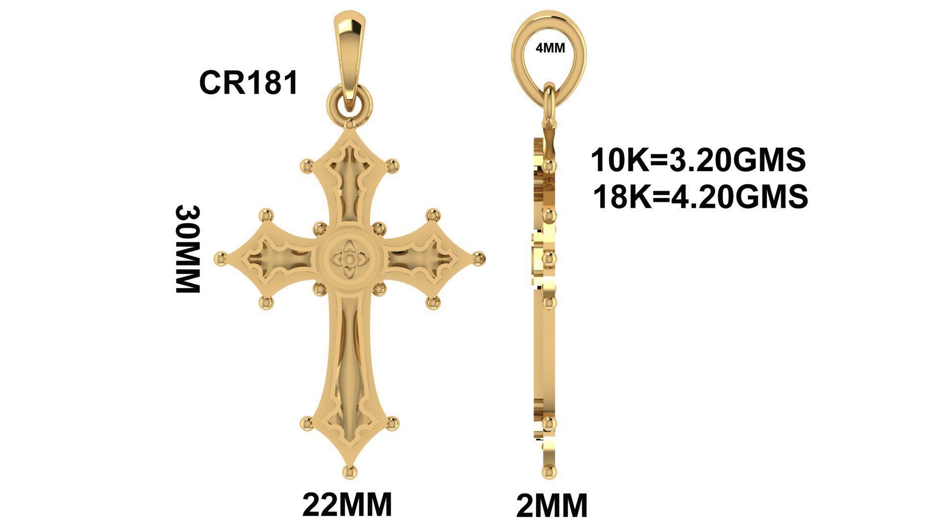 CROSS PENDANT CR181 3D print model_6