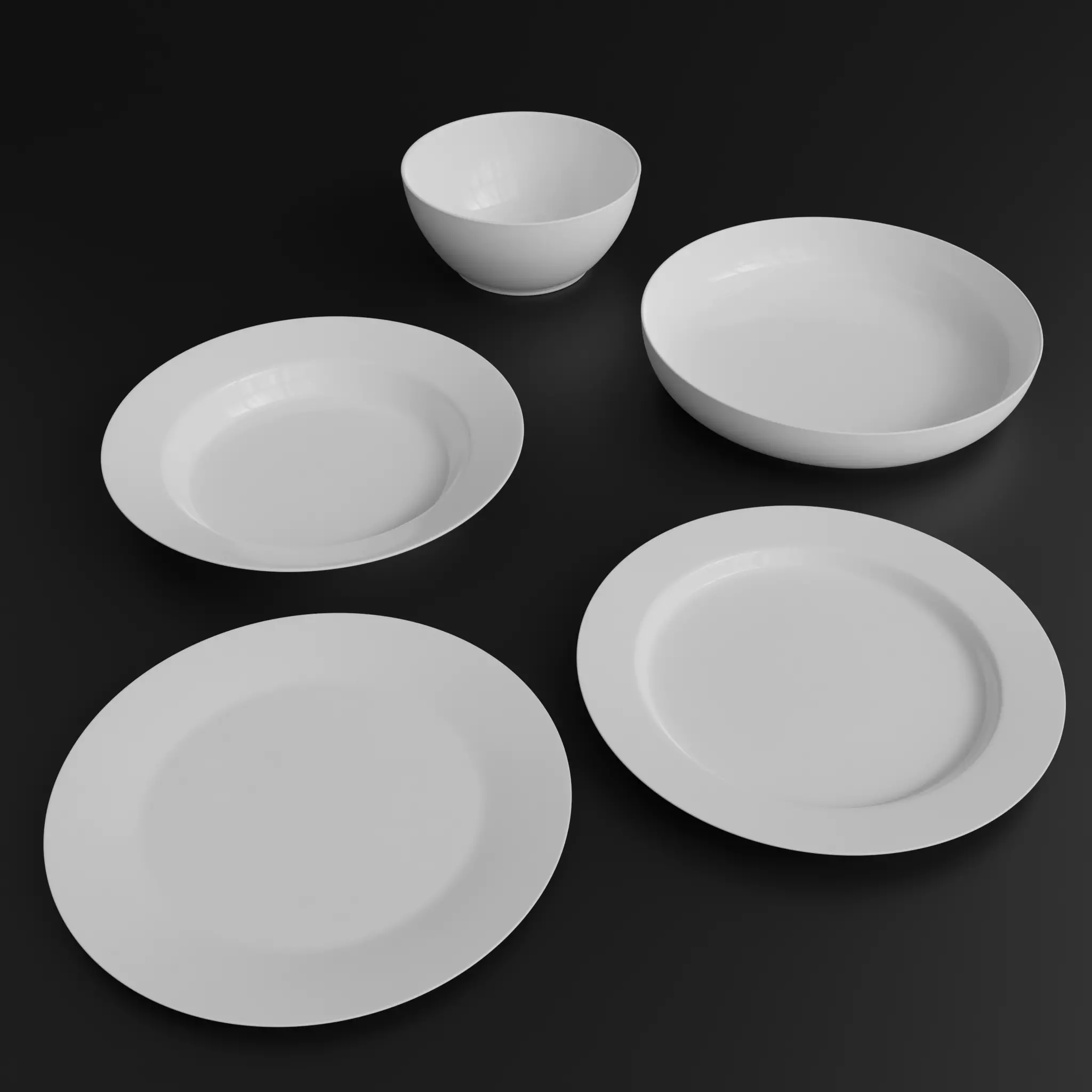 Tableware Dishware Plates 3D Model Collection_0