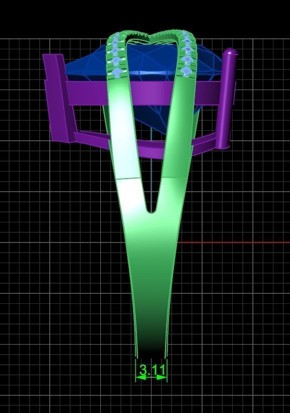 ring with pear stone overlay engagement 656 3D print model_13