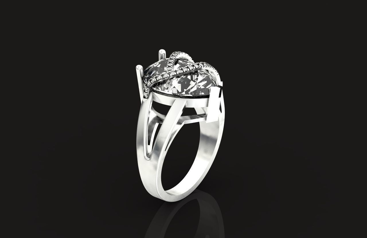 ring with pear stone overlay engagement 656 3D print model_25