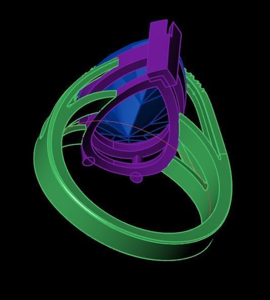 ring with pear stone overlay engagement 656 3D print model_17