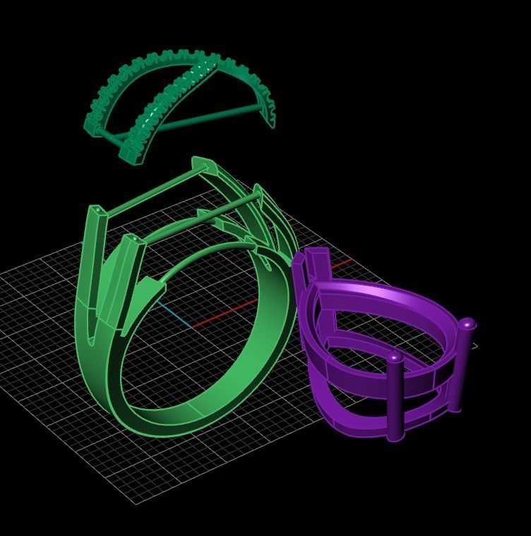 ring with pear stone overlay engagement 656 3D print model_18