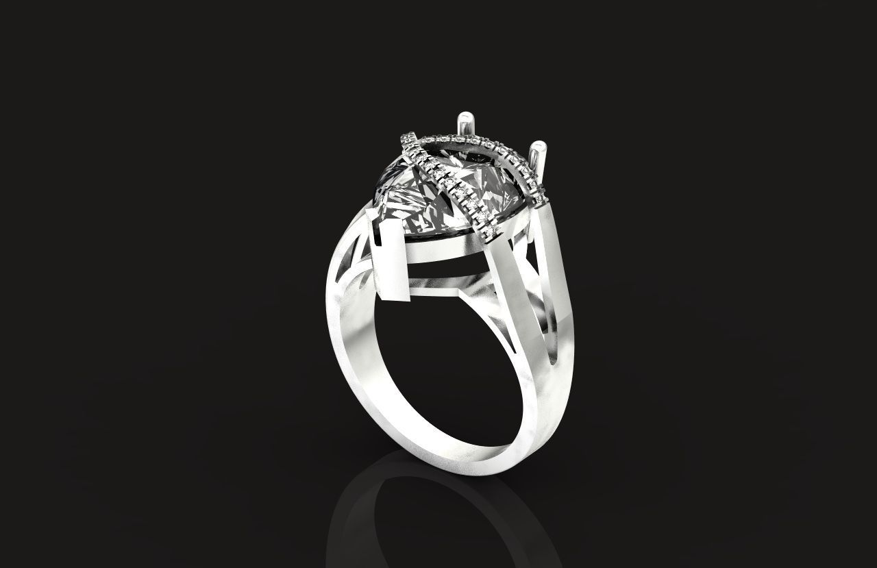 ring with pear stone overlay engagement 656 3D print model_23