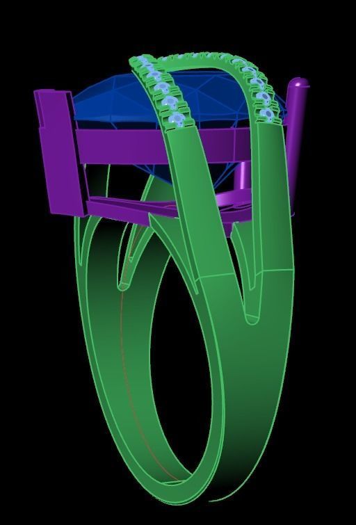 ring with pear stone overlay engagement 656 3D print model_15