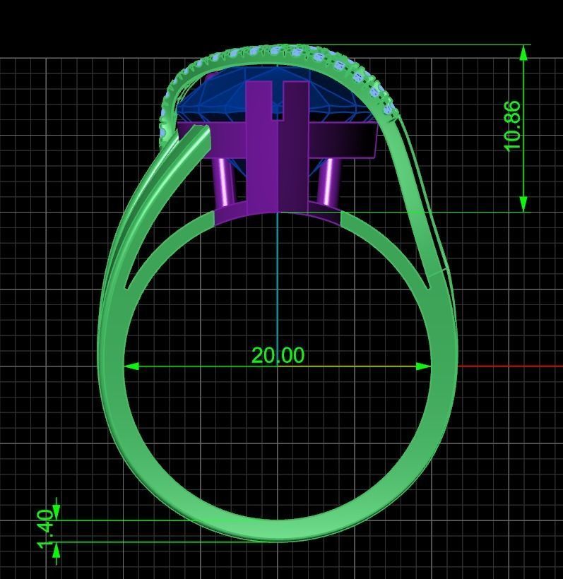 ring with pear stone overlay engagement 656 3D print model_4