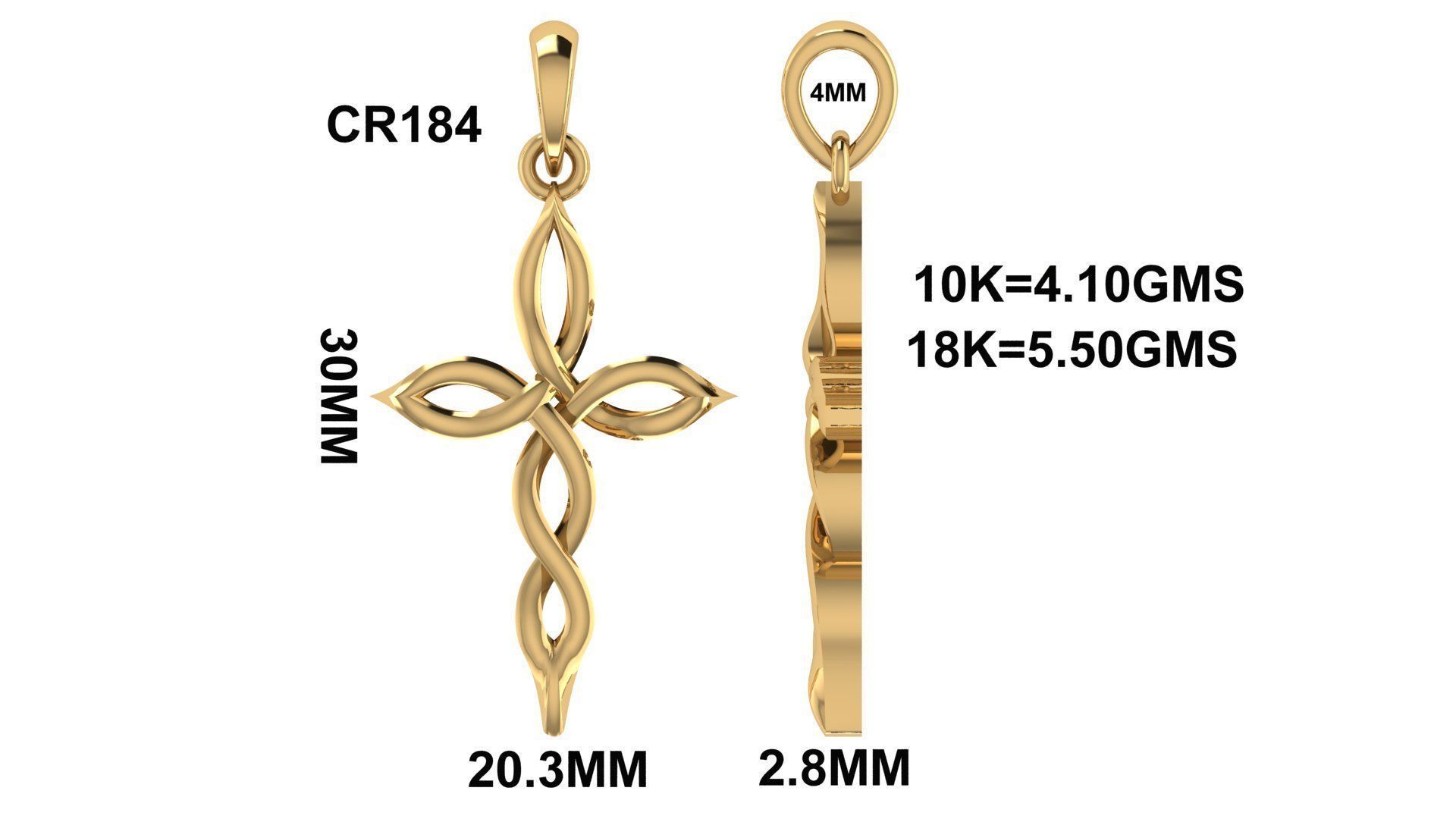 CROSS PENDANT CR184 3D print model_6
