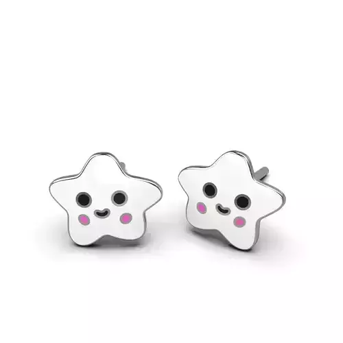 Star earrings with jewelry enamel