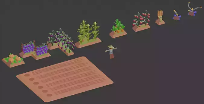 Puzzle Vegetable Farming Lowpoly Pack