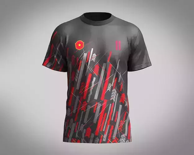 Soccer Red Print Jersey Player-11