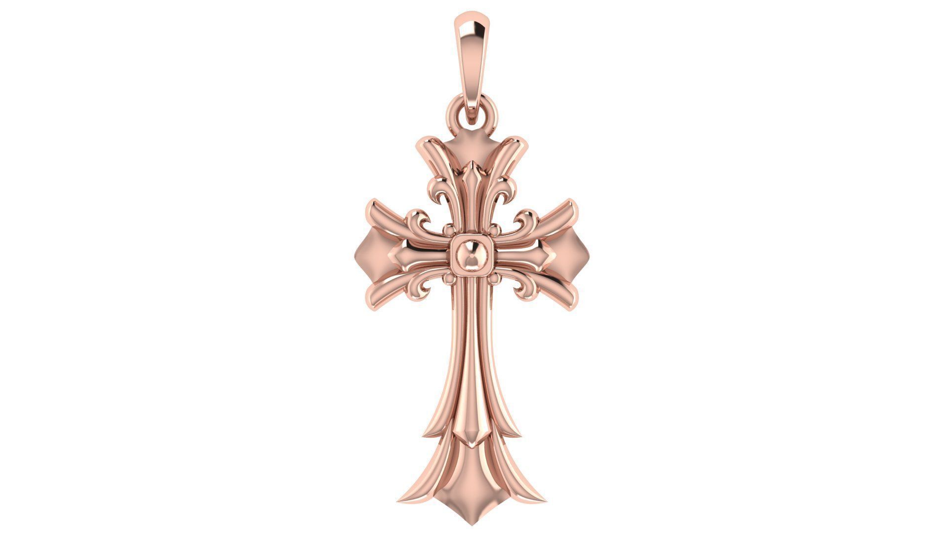 CROSS PENDANT CR187 3D print model_3