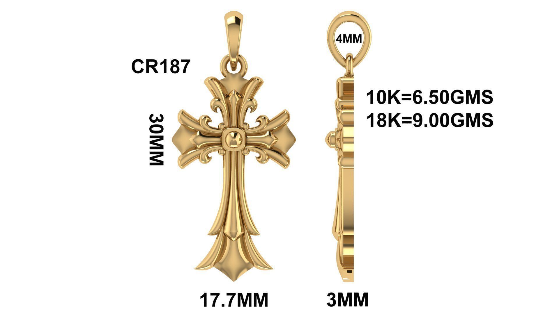 CROSS PENDANT CR187 3D print model_6
