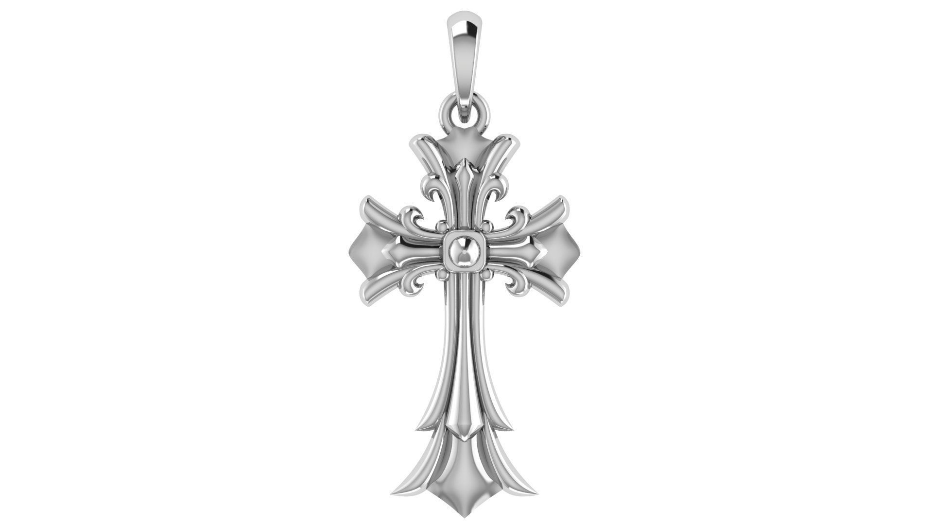 CROSS PENDANT CR187 3D print model_4
